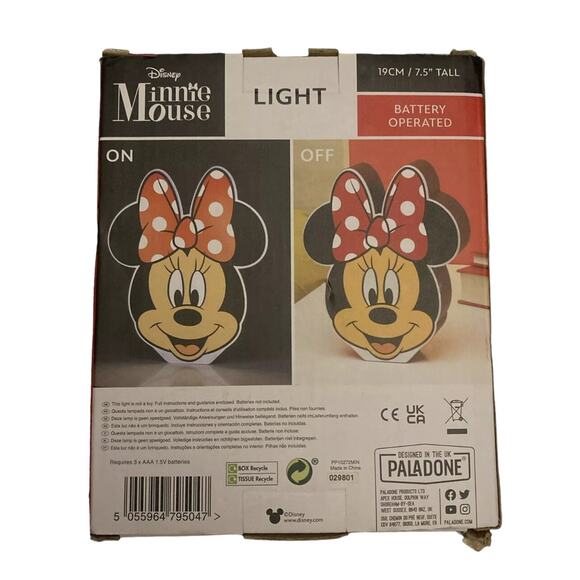 Disney Minnie Mouse Light by Paladone (UK IMPORT) NEW IN BOX - Picture 2 of 5